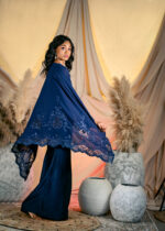 Midnight blue cape dress - Image 2