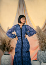 Midnight blue long lace dress and Midnight blue short lace dress